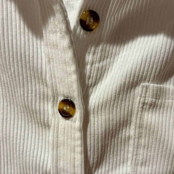 Collection by Cezele White Button-Up Shacket  women’s size L - Picture 2 of 9